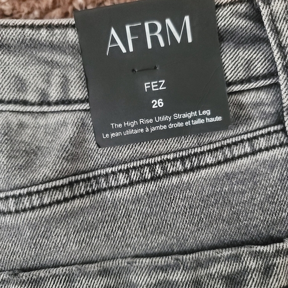 AFRM Gray Straight Leg High-Rise Utility Jeans Classic Style | Size 26 X 30 - Picture 3 of 15